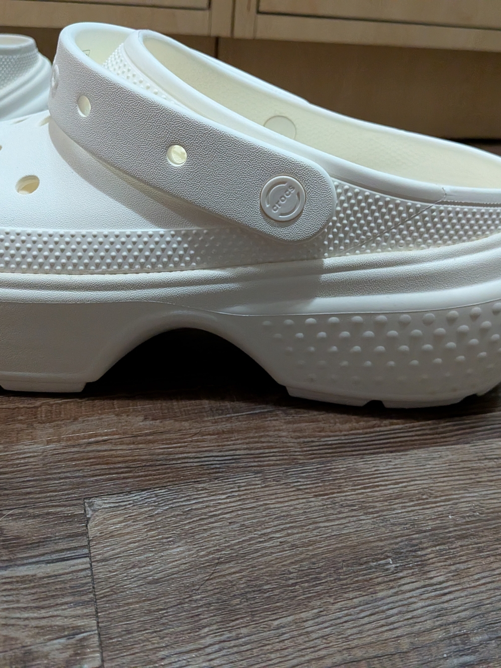 CROCS Mens White Platform Clogs with Heel Strap Size 13 - Picture 2 of 6